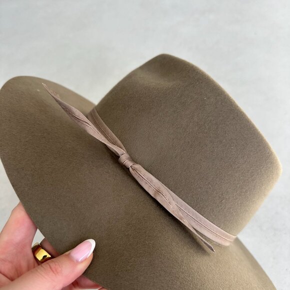 NWT Lack Of Color Moss Zulu Wool Felt Fedora Hat In Moss Brown Wide Brim - Picture 11 of 11